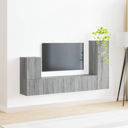 vidaXL TV-Schrankset Wandmontiert 3 pcs Graues Sonoma Holzwerkstoff