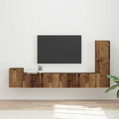TV-Schrankset Wandmontiert 3 pcs Altholz Holzwerkstoff