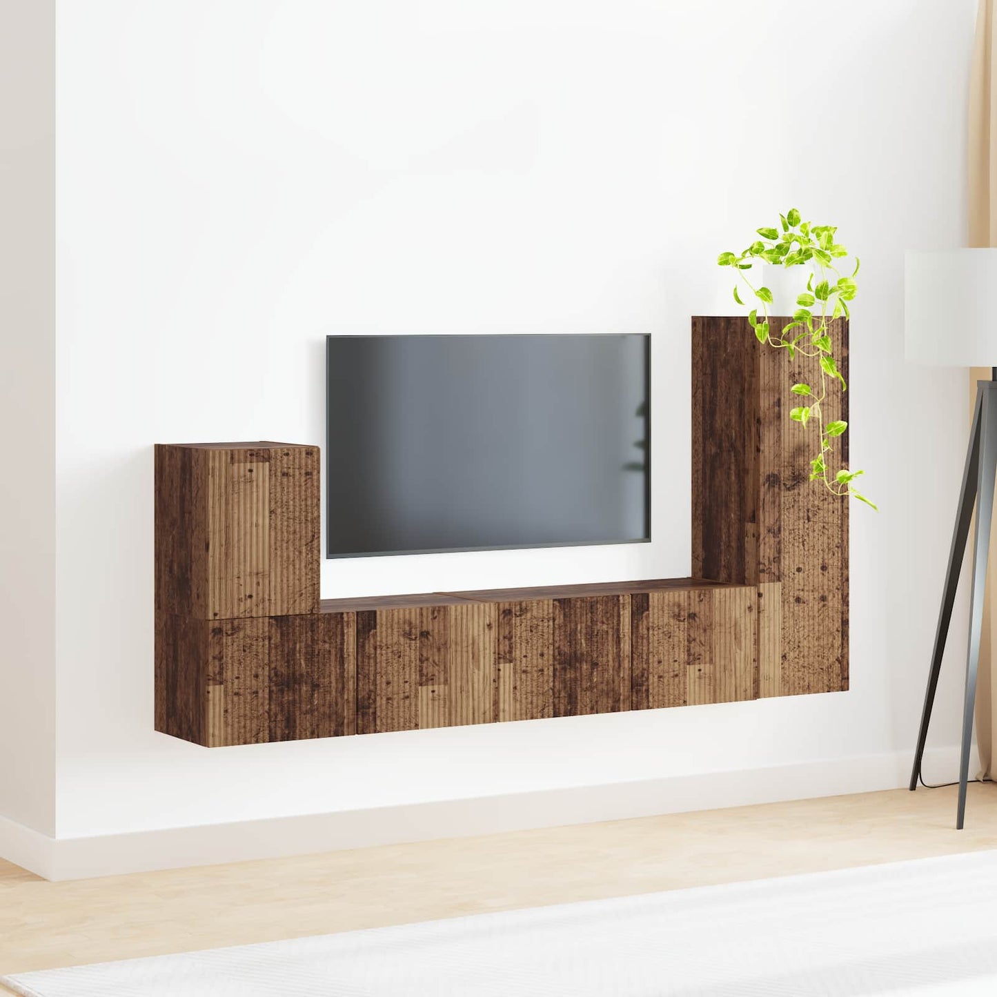 TV-Schrankset Wandmontiert 3 pcs Altholz Holzwerkstoff