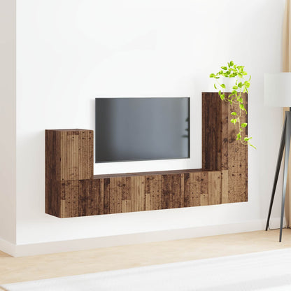 TV-Schrankset Wandmontiert 3 pcs Altholz Holzwerkstoff