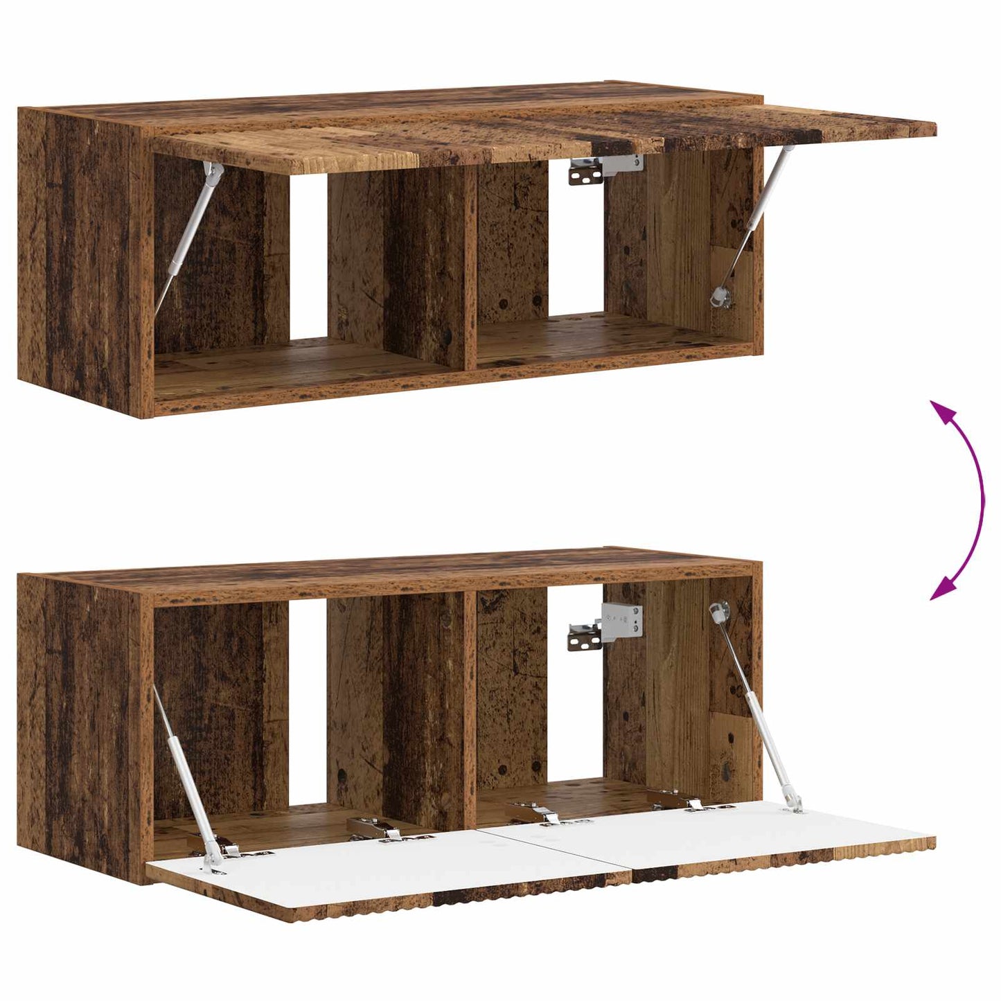 TV-Schrankset Wandmontiert 3 pcs Altholz Holzwerkstoff