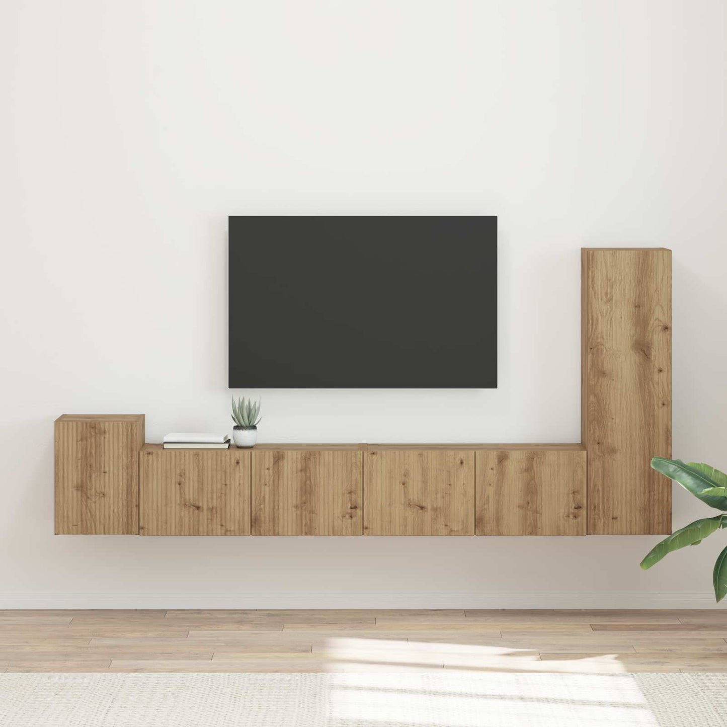 vidaXL TV-Schrankset Wandmontiert 3 pcs Artisan-Eiche Holzwerkstoff