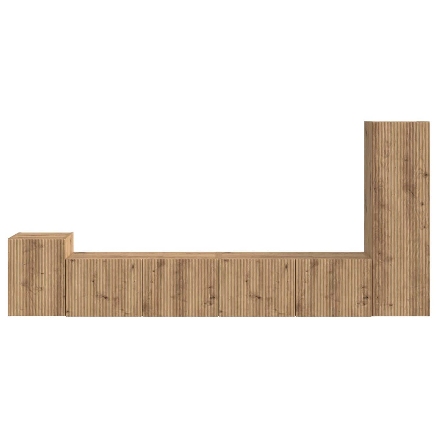 vidaXL TV-Schrankset Wandmontiert 3 pcs Artisan-Eiche Holzwerkstoff