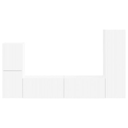 TV-Schrankset Wandmontiert 4 pcs Weiß Holzwerkstoff