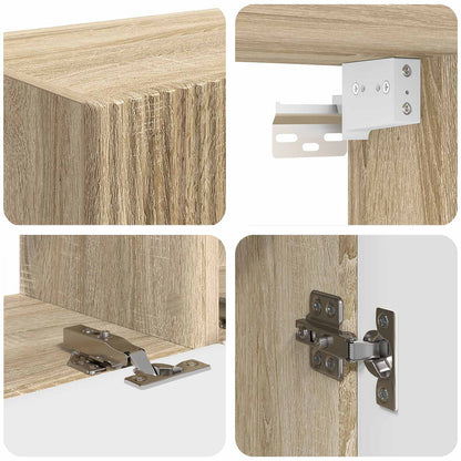 vidaXL TV-Schrankset Wandmontiert 4 pcs Sonoma-Eiche Holzwerkstoff