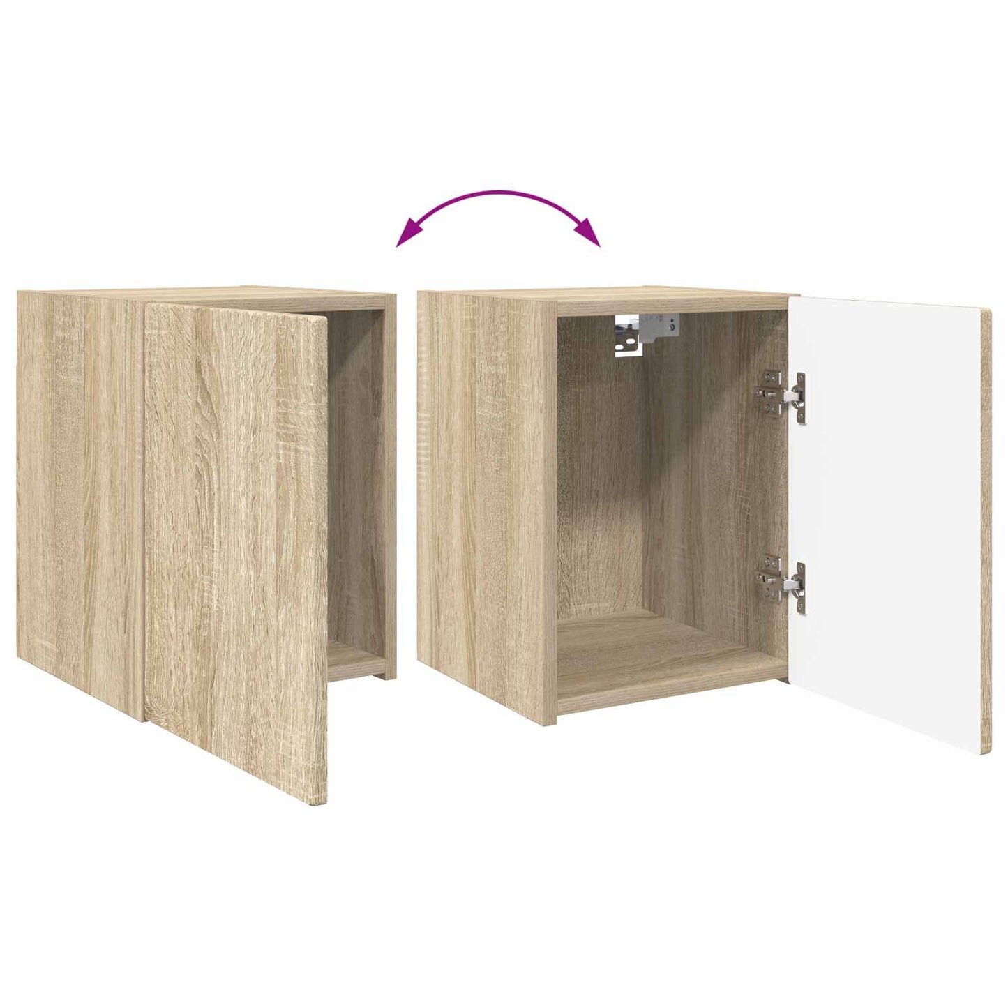 vidaXL TV-Schrankset Wandmontiert 4 pcs Sonoma-Eiche Holzwerkstoff