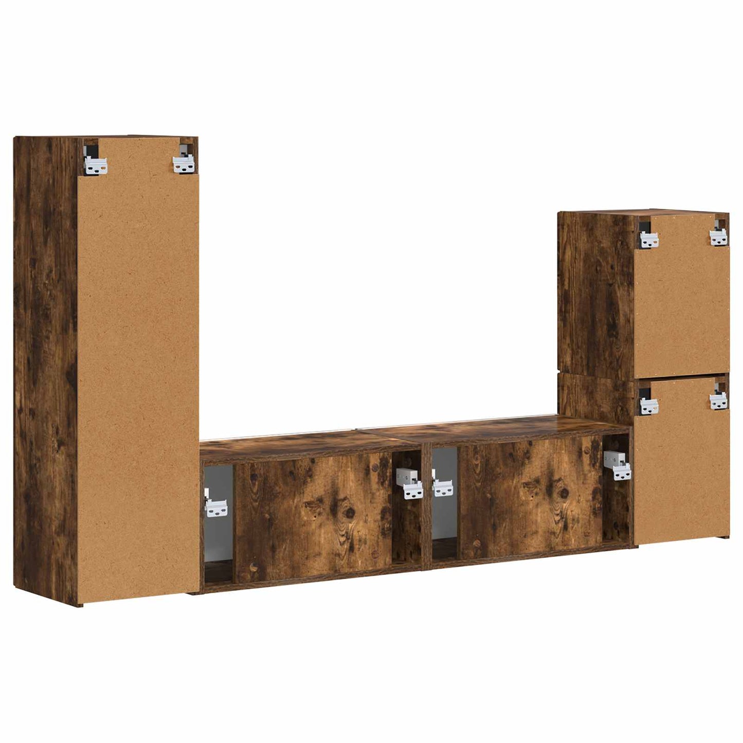 vidaXL TV-Schrankset 4 pcs Geräucherte Eiche Holzwerkstoff
