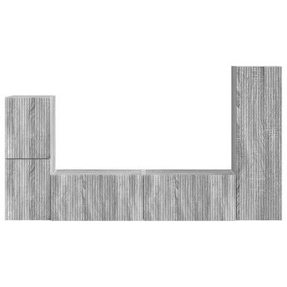 vidaXL TV-Schrankset Wandmontiert 4 pcs Graues Sonoma Holzwerkstoff