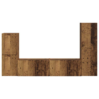 vidaXL TV-Schrankset Wandmontiert 4 pcs Altholz Holzwerkstoff