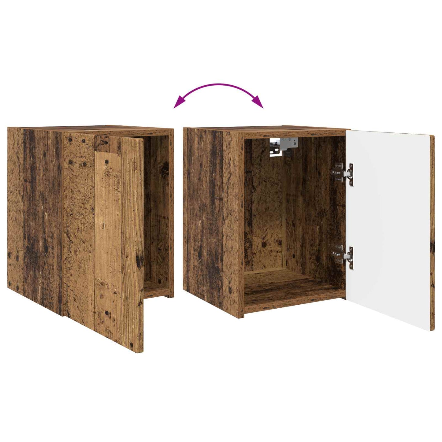 vidaXL TV-Schrankset Wandmontiert 4 pcs Altholz Holzwerkstoff