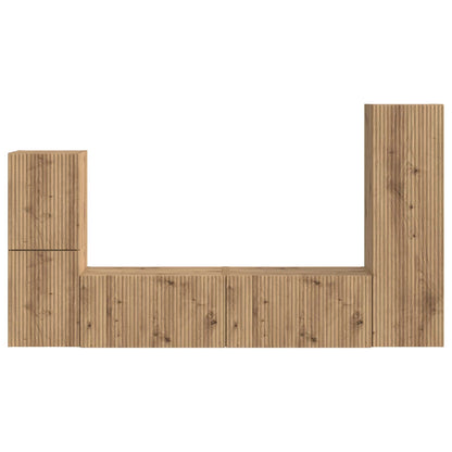 vidaXL TV-Schrankset Wandmontiert 4 pcs Artisan-Eiche Holzwerkstoff