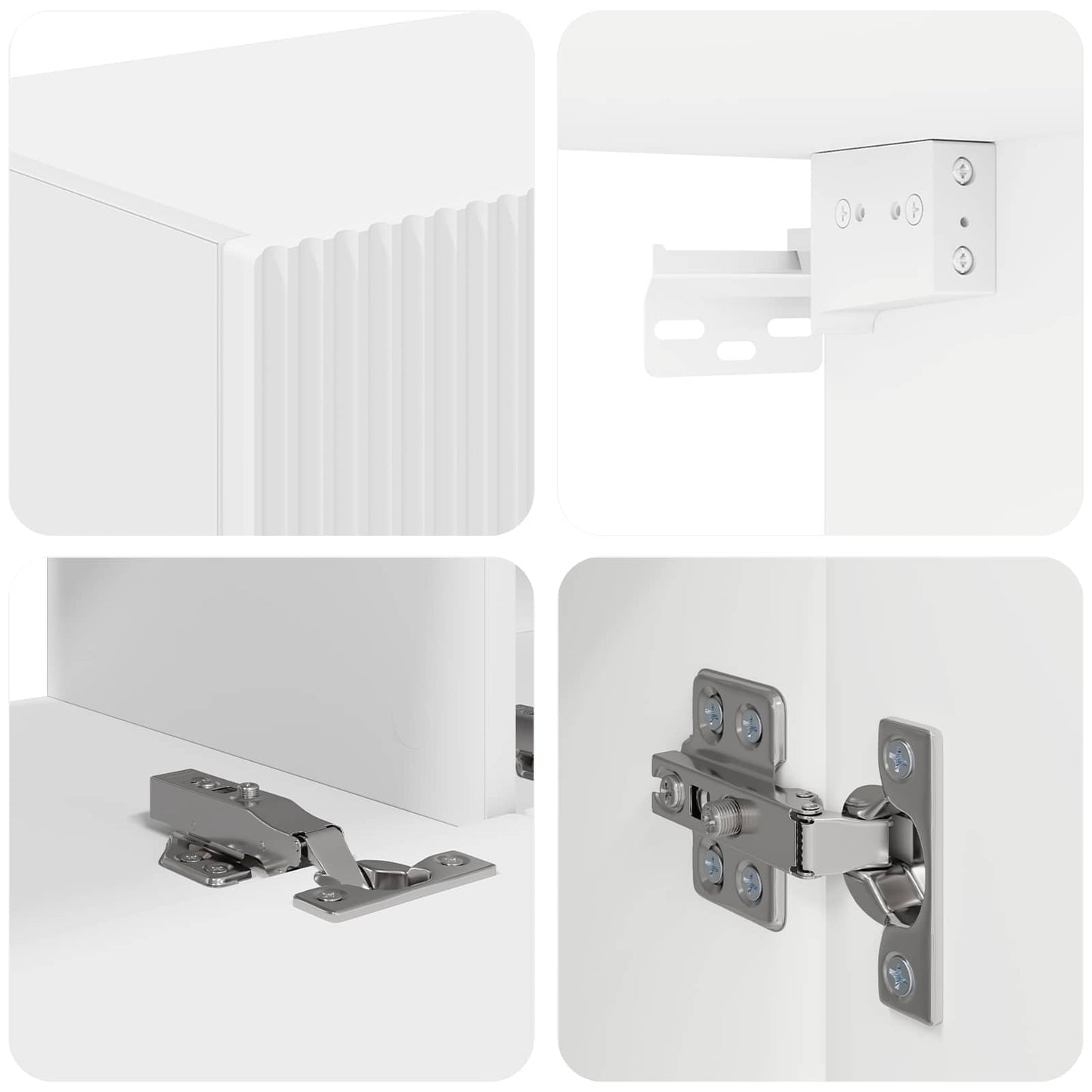 vidaXL TV-Schrankset Wandmontiert 4 pcs Weiß Holzwerkstoff