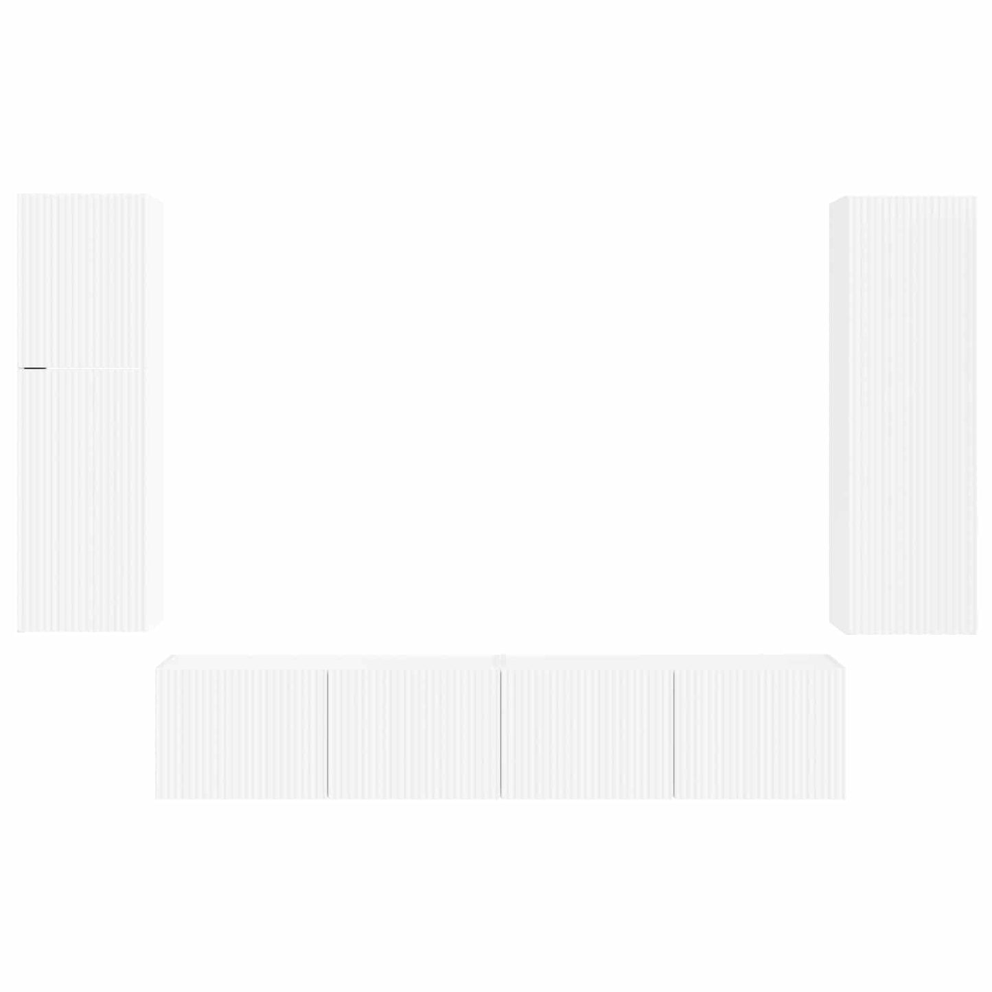 vidaXL TV-Schrankset Wandmontiert 4 pcs Weiß Holzwerkstoff