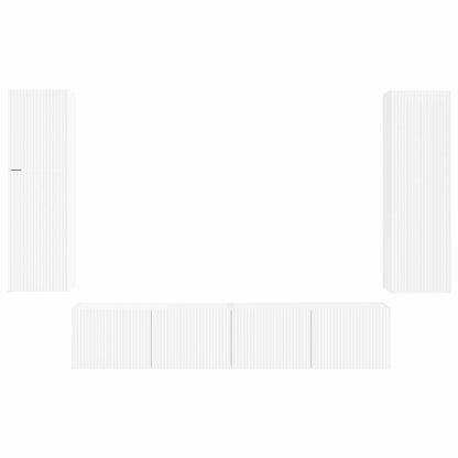 vidaXL TV-Schrankset Wandmontiert 4 pcs Weiß Holzwerkstoff