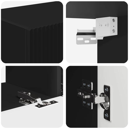 vidaXL TV-Schrankset Wandmontiert 4 pcs Schwarz Holzwerkstoff