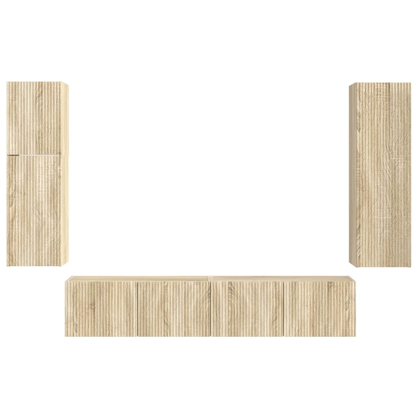 vidaXL TV-Schrankset Wandmontiert 4 pcs Sonoma-Eiche Holzwerkstoff