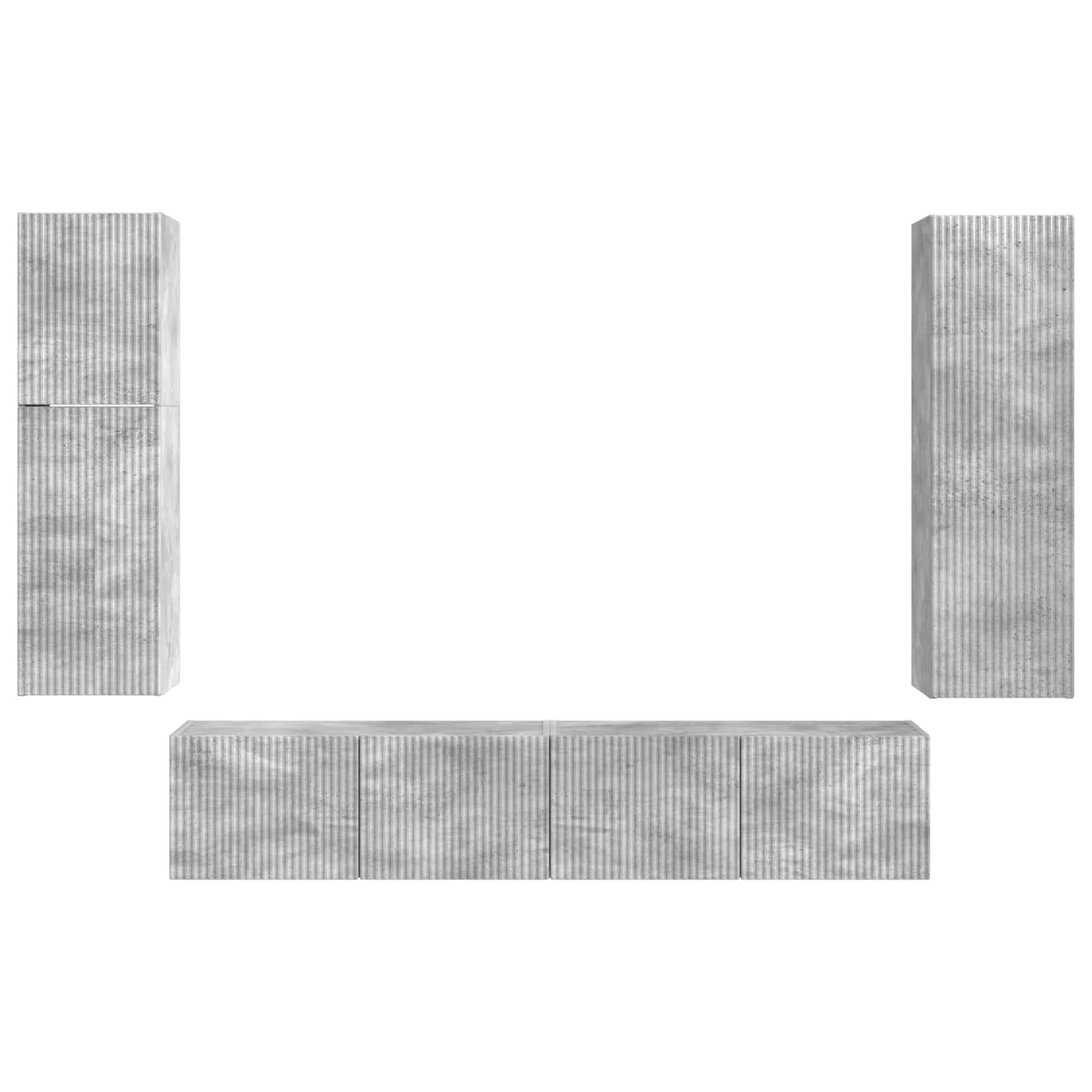 vidaXL Ensemble de meubles TV muraux 4 pcs Gris béton Aggloméré