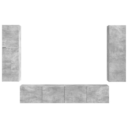 vidaXL Ensemble de meubles TV muraux 4 pcs Gris béton Aggloméré
