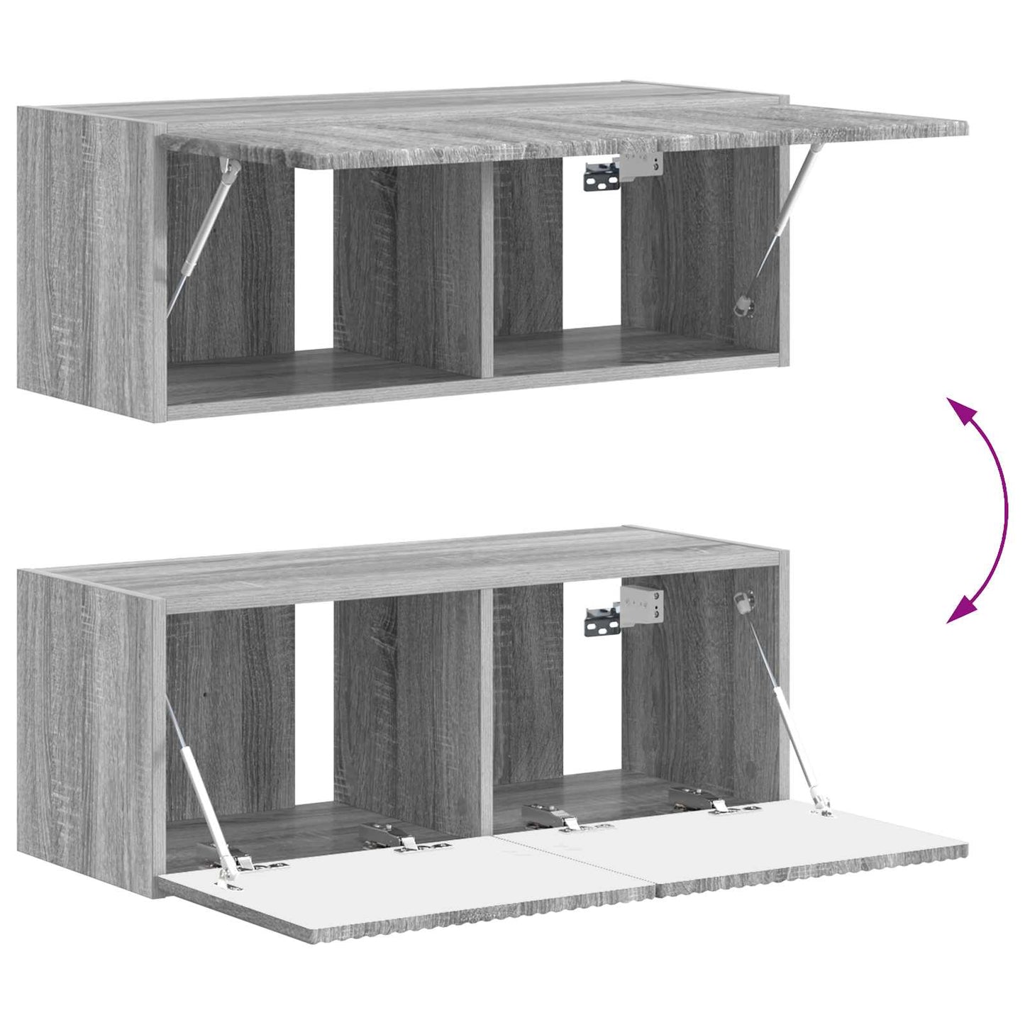 vidaXL TV-Schrankset Wandmontiert 4 pcs Graues Sonoma Holzwerkstoff