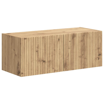 vidaXL TV-Schrankset Wandmontiert 4 pcs Artisan-Eiche Holzwerkstoff