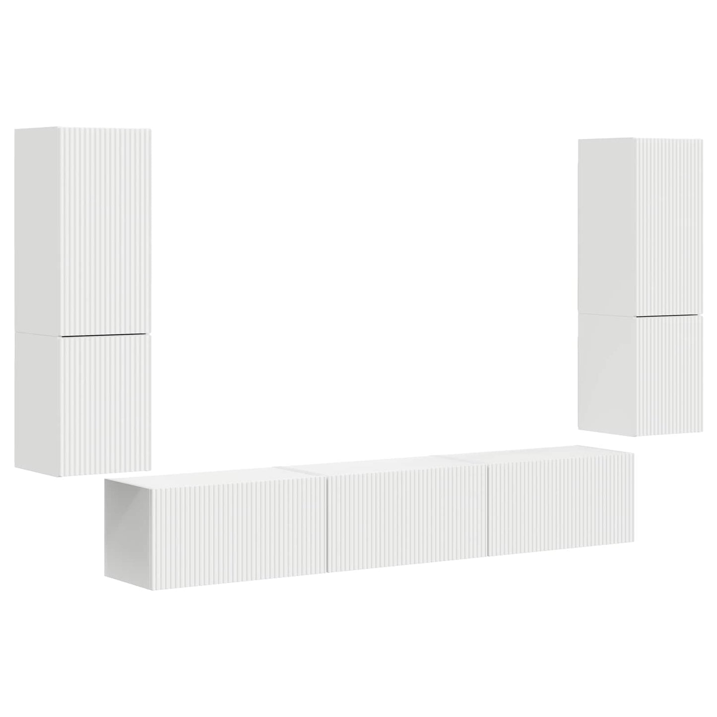 vidaXL TV-Schrankset Wandmontiert 4 pcs Weiß Holzwerkstoff