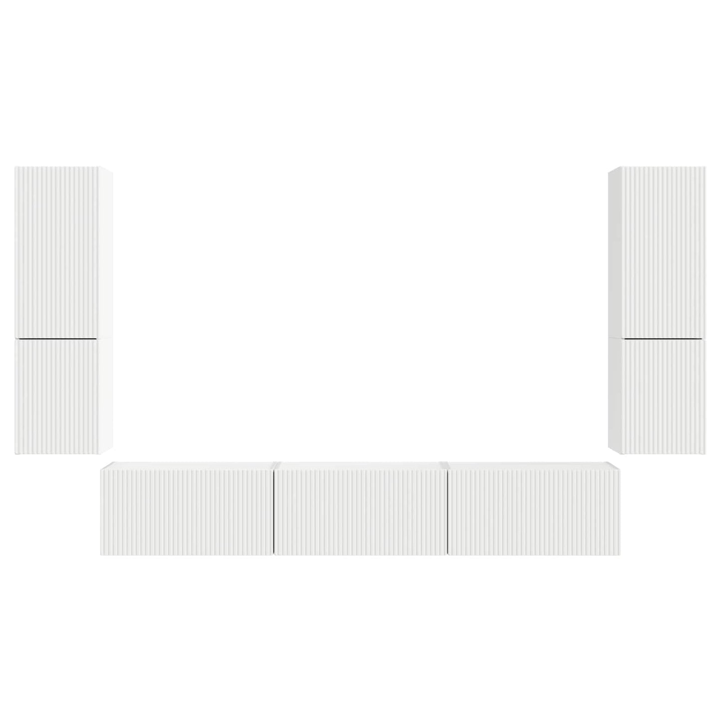 vidaXL TV-Schrankset Wandmontiert 4 pcs Weiß Holzwerkstoff