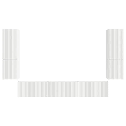 vidaXL TV-Schrankset Wandmontiert 4 pcs Weiß Holzwerkstoff