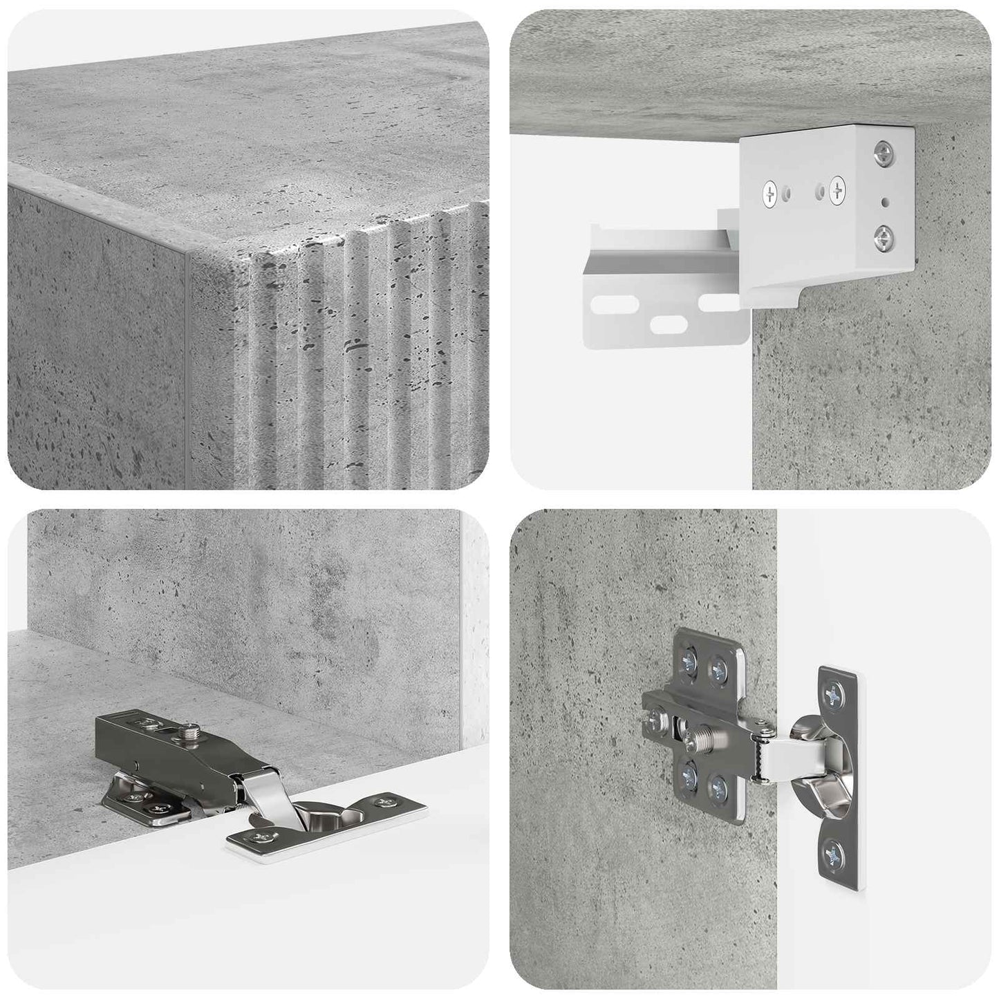 vidaXL Ensemble de meubles TV muraux 4 pcs Gris béton Aggloméré