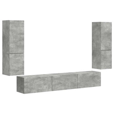 vidaXL Ensemble de meubles TV muraux 4 pcs Gris béton Aggloméré