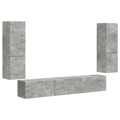 vidaXL Ensemble de meubles TV muraux 4 pcs Gris béton Aggloméré
