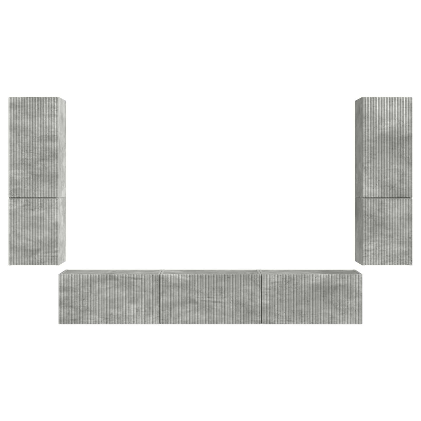 vidaXL Ensemble de meubles TV muraux 4 pcs Gris béton Aggloméré