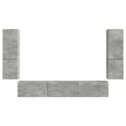 vidaXL Ensemble de meubles TV muraux 4 pcs Gris béton Aggloméré