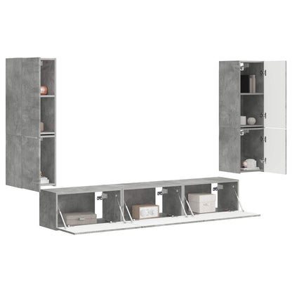 vidaXL Ensemble de meubles TV muraux 4 pcs Gris béton Aggloméré