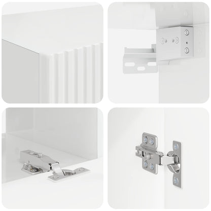 vidaXL TV-Schrankset Wandmontiert 4 pcs Hochglanz Weiß Holzwerkstoff