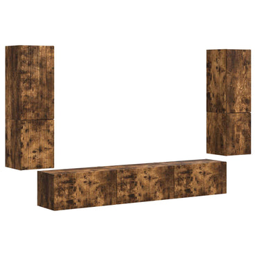vidaXL TV-Schrankset 4 pcs Geräucherte Eiche Holzwerkstoff