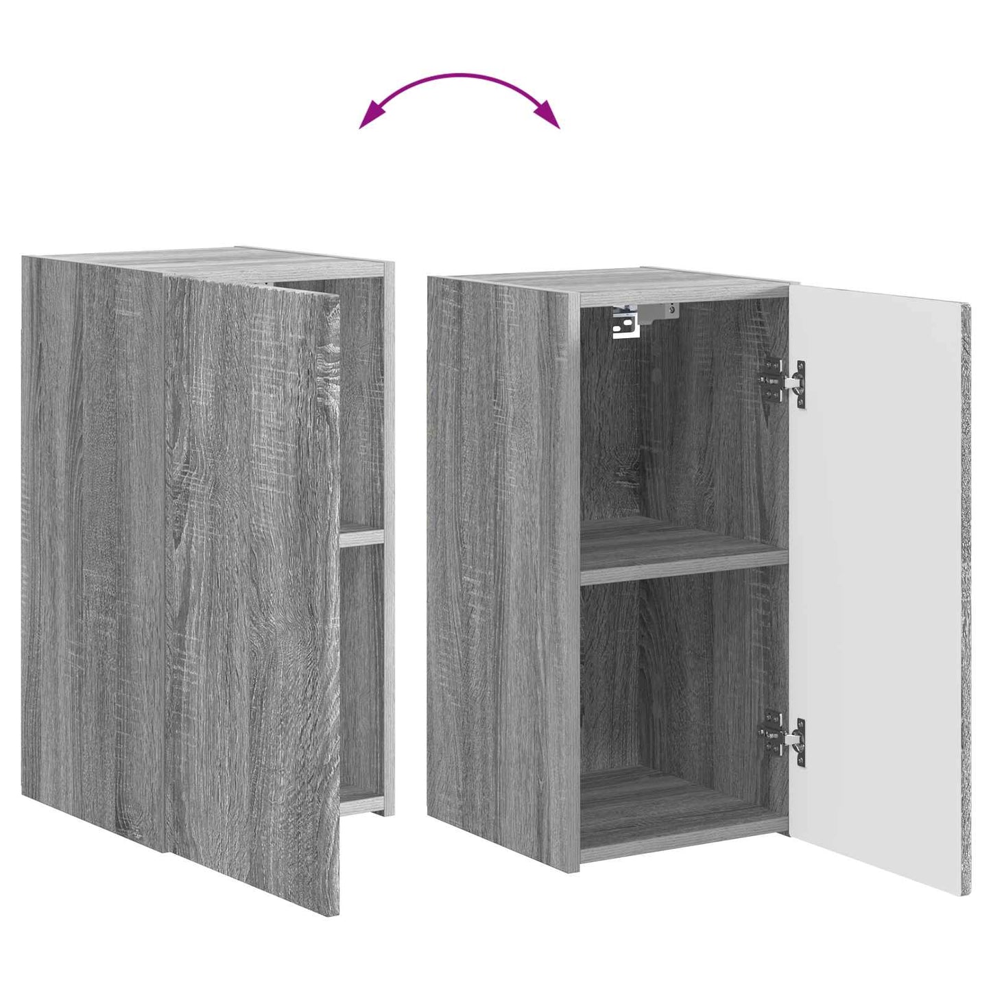 vidaXL TV-Schrankset Wandmontiert 4 pcs Graues Sonoma Holzwerkstoff