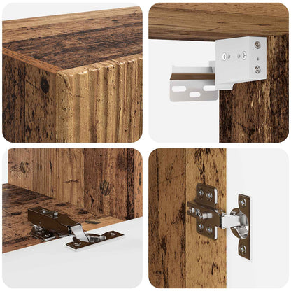 vidaXL TV-Schrankset Wandmontiert 4 pcs Altholz Holzwerkstoff