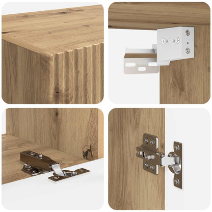 vidaXL TV-Schrankset Wandmontiert 4 pcs Artisan-Eiche Holzwerkstoff