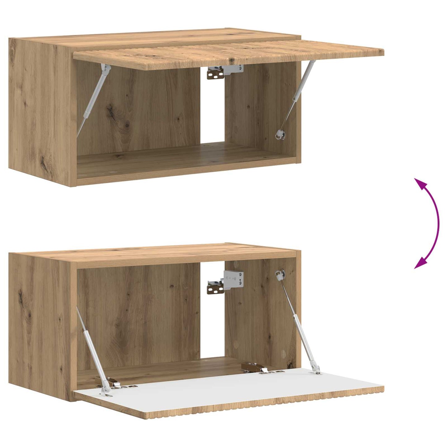 vidaXL TV-Schrankset Wandmontiert 4 pcs Artisan-Eiche Holzwerkstoff
