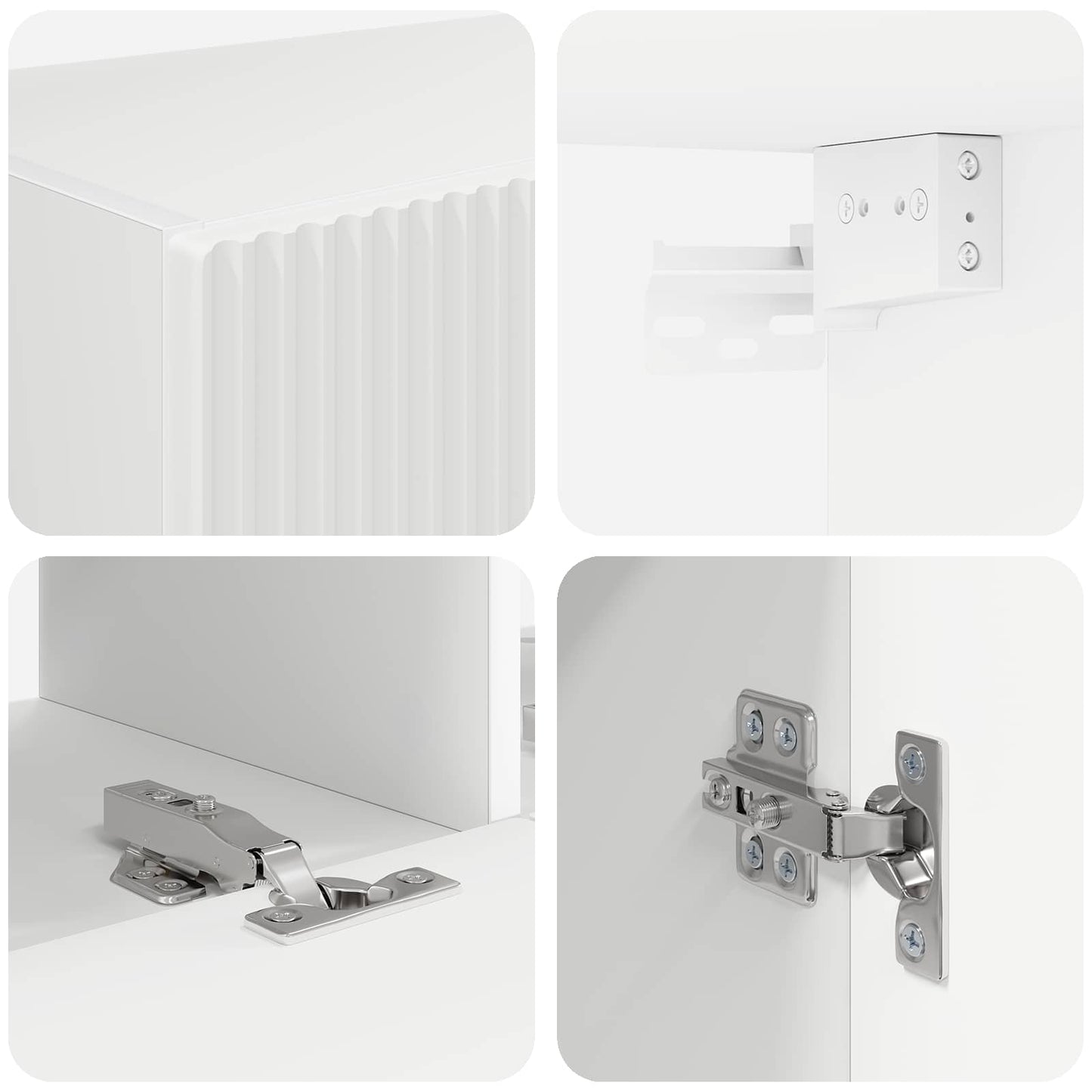 vidaXL TV-Schrankset Wandmontiert 6 pcs Weiß Holzwerkstoff