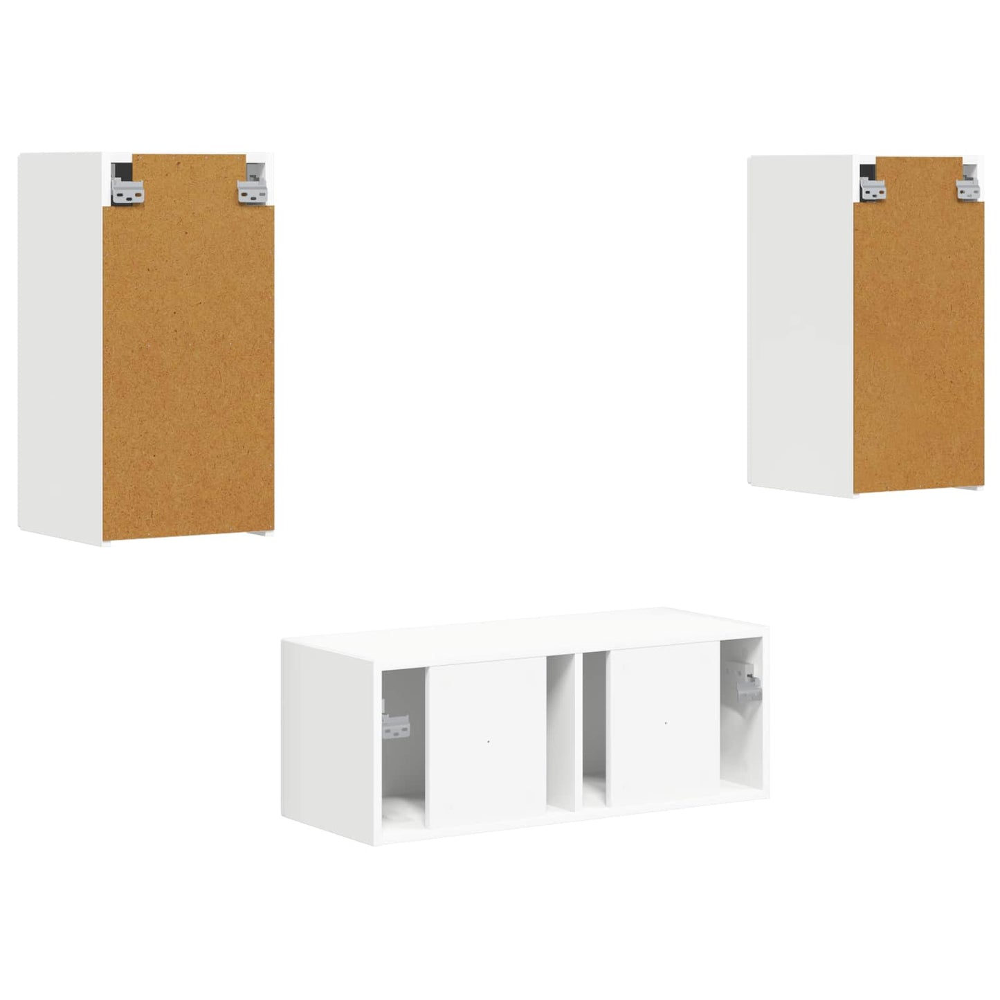 vidaXL TV-Schrankset Wandmontiert 6 pcs Weiß Holzwerkstoff