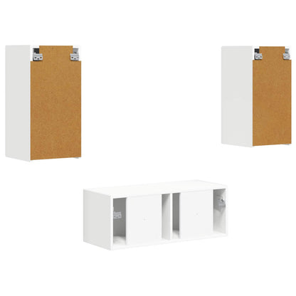 vidaXL TV-Schrankset Wandmontiert 6 pcs Weiß Holzwerkstoff