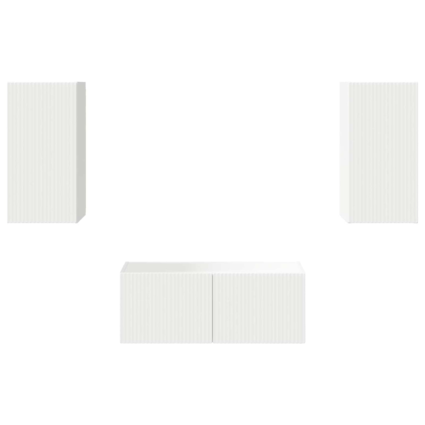 vidaXL TV-Schrankset Wandmontiert 6 pcs Weiß Holzwerkstoff