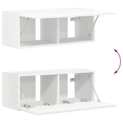 vidaXL TV-Schrankset Wandmontiert 6 pcs Weiß Holzwerkstoff