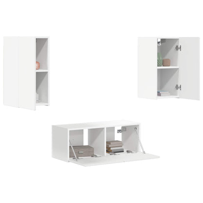 vidaXL TV-Schrankset Wandmontiert 6 pcs Weiß Holzwerkstoff
