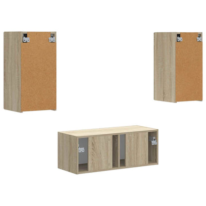 vidaXL TV-Schrankset Wandmontiert 6 pcs Sonoma-Eiche Holzwerkstoff