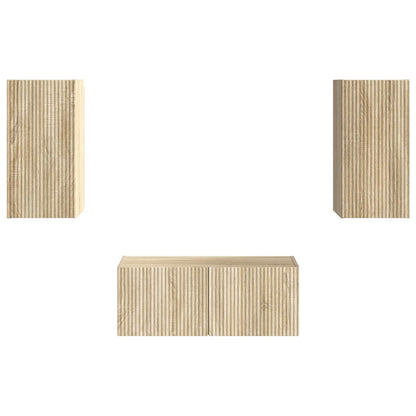 vidaXL TV-Schrankset Wandmontiert 6 pcs Sonoma-Eiche Holzwerkstoff