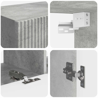 vidaXL TV-Schrankset Wandmontiert 6 pcs Beton Grau Holzwerkstoff