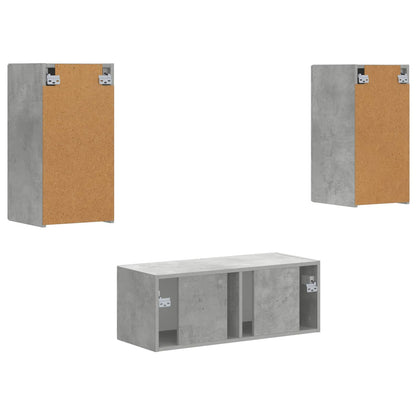 vidaXL TV-Schrankset Wandmontiert 6 pcs Beton Grau Holzwerkstoff