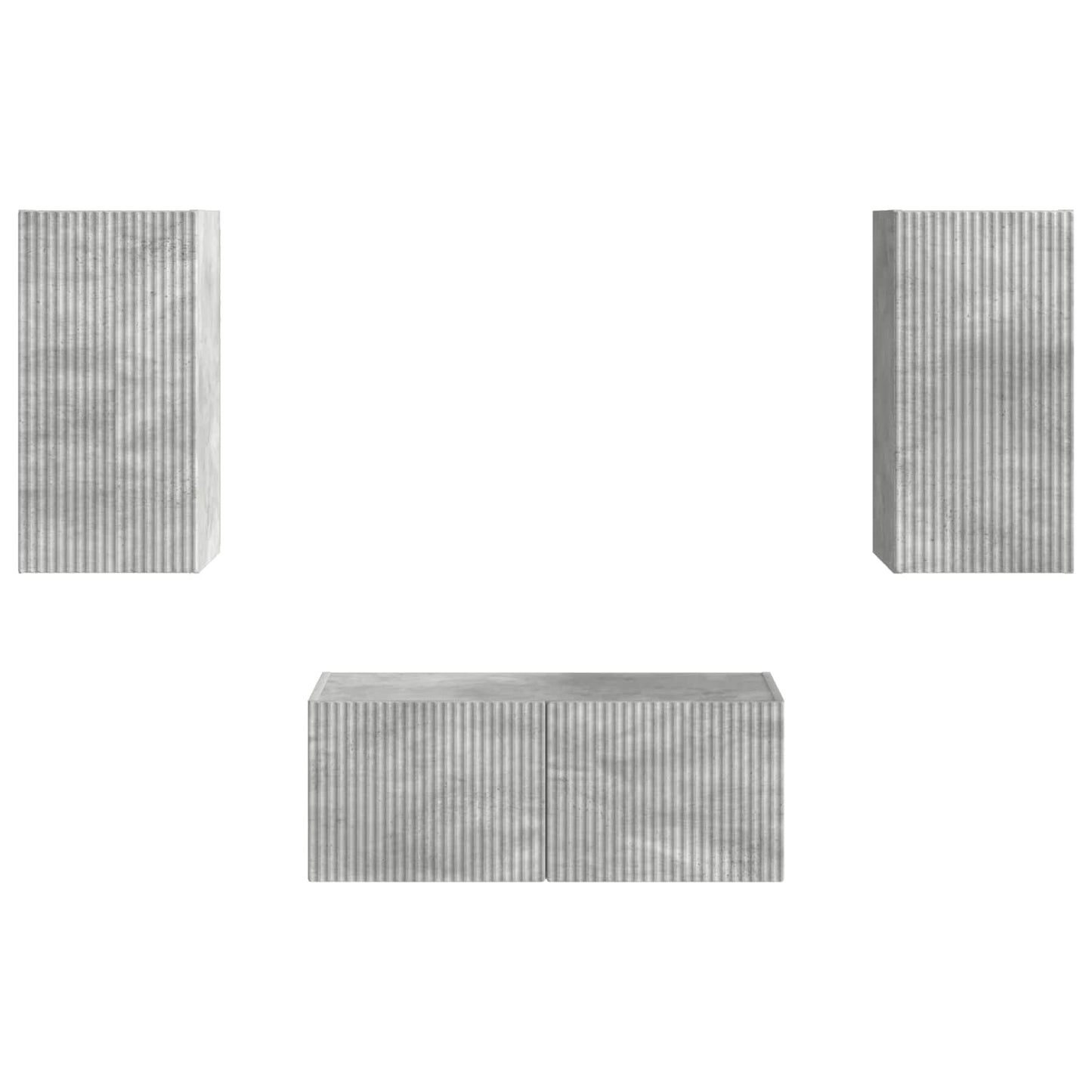 vidaXL TV-Schrankset Wandmontiert 6 pcs Beton Grau Holzwerkstoff